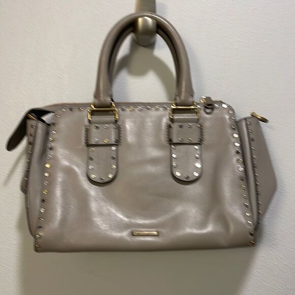 Rebecca Minkoff gray leather studded purse - Picture 2 of 16